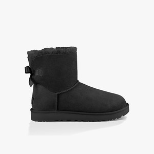 Ugg Mini Bailey Bow II Women Classic Boots Black (1294QWJSU)